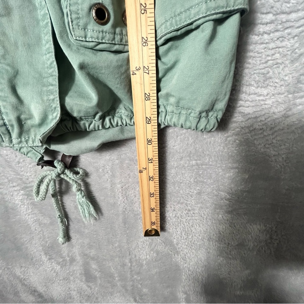 Samansa Mos2 SM2 Jacket Coat Womens XS S Green Zip‎ Snap Hoodie Patches READ - Picture 5 of 16